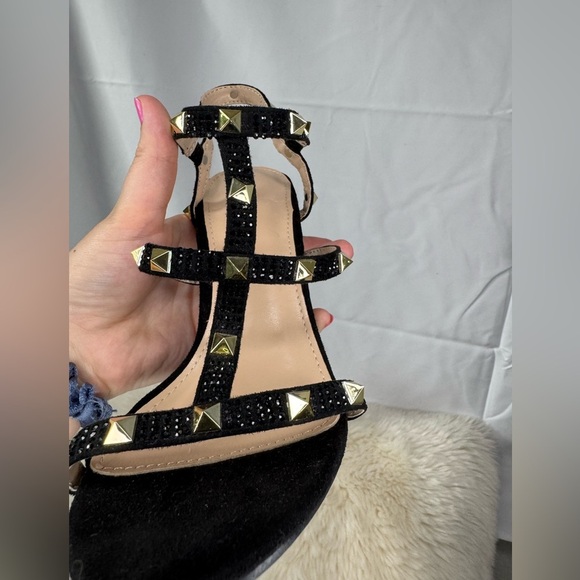 Studded Black and Gold High Heels - Size 8 - 5in Heel - Like New - Picture 4 of 8